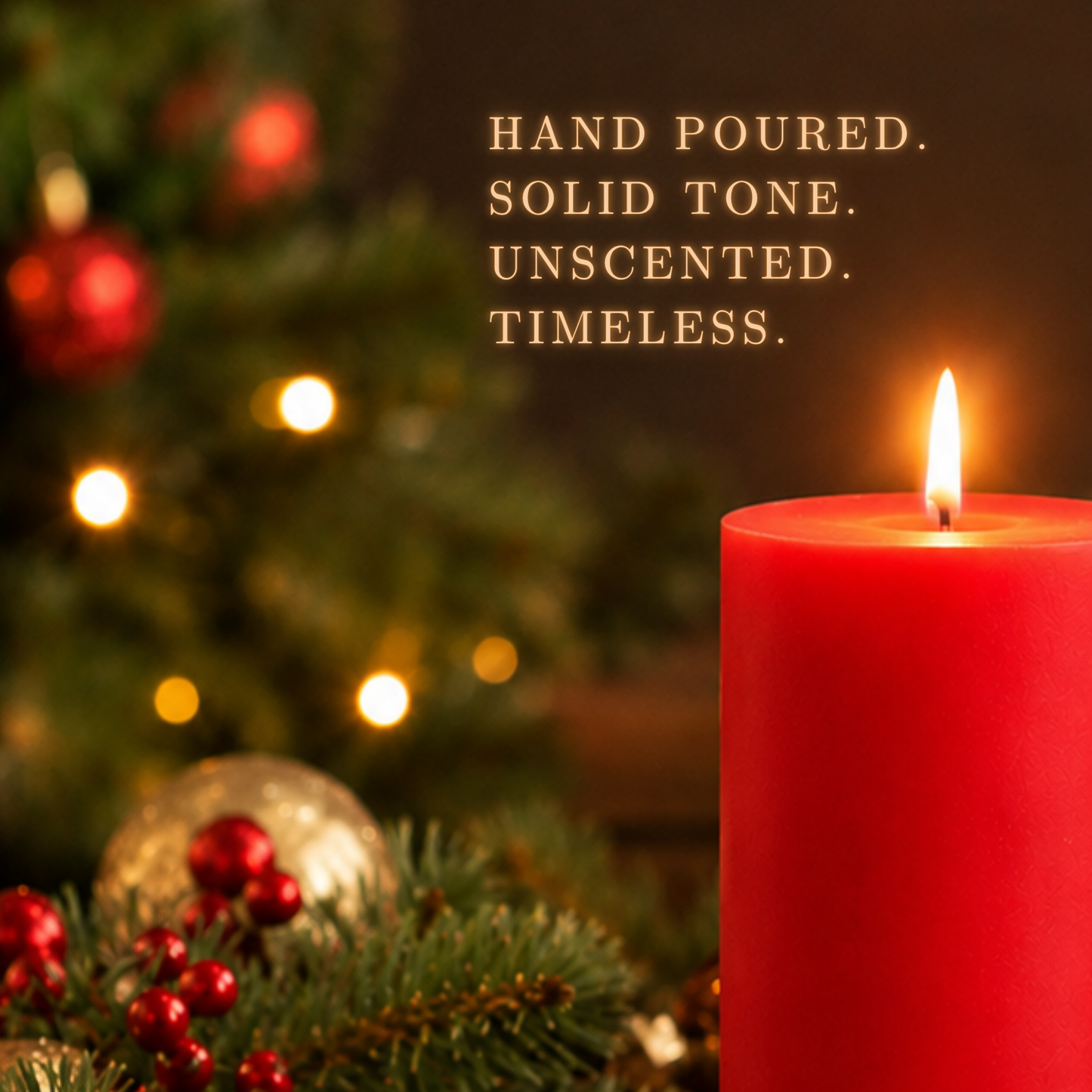Red Pillar Candle size 10 x 5.5cm - Pack of 3