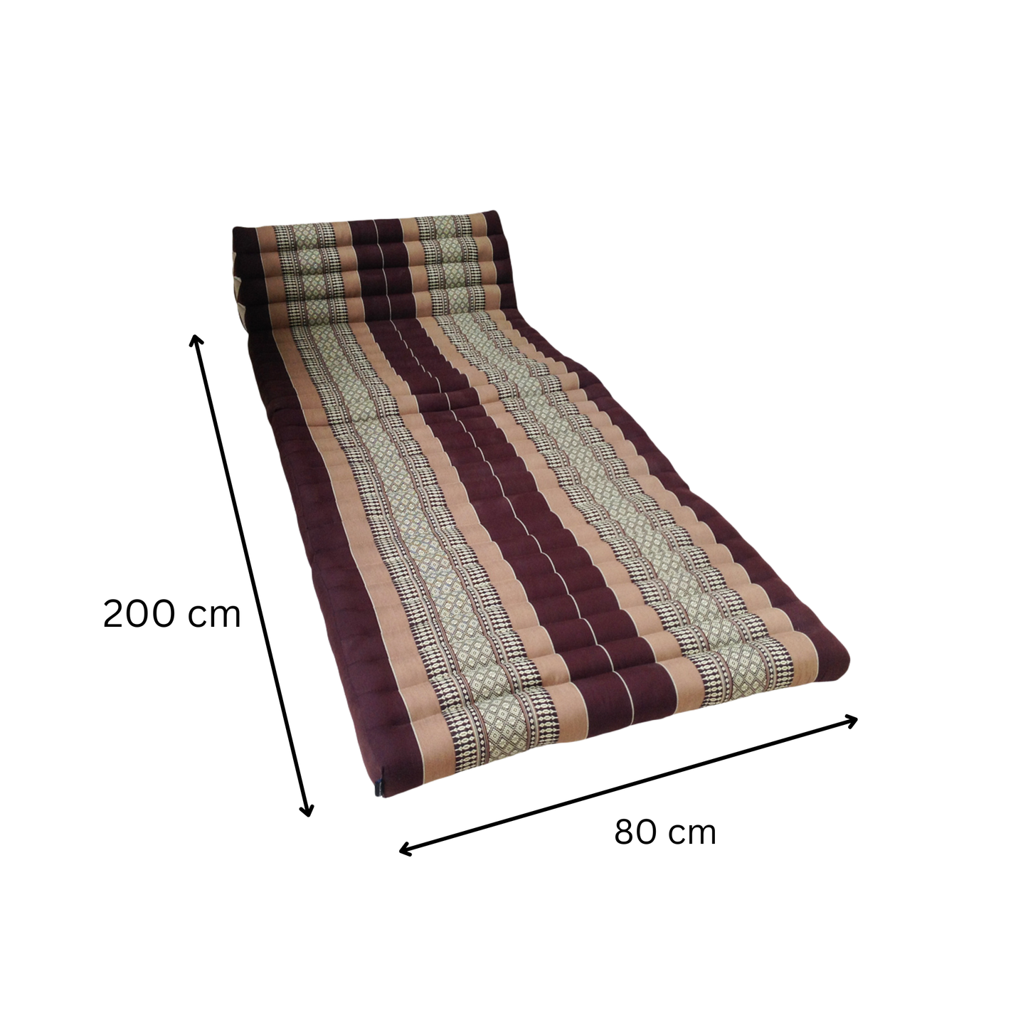 Thai Kapok Extra-Wide 3-Fold Floor Cushion Recliner Futon Set – Brown