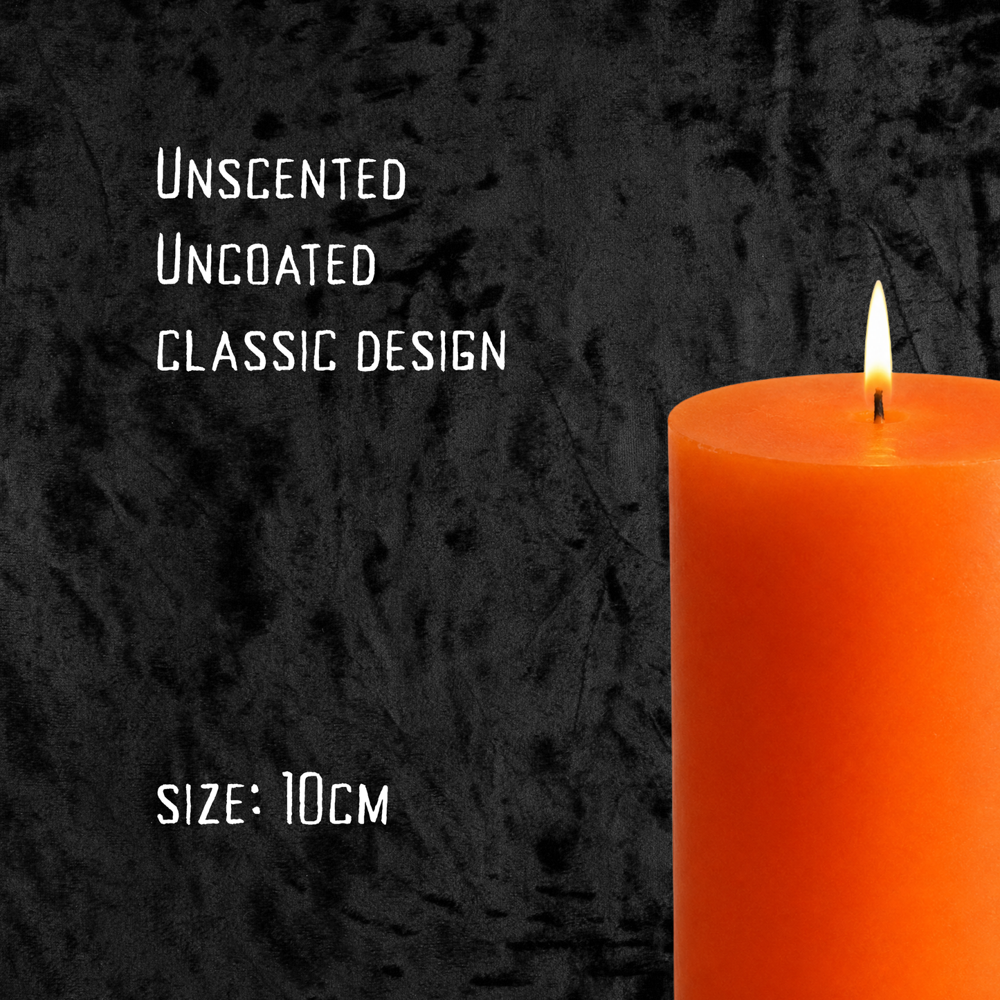 Orange Pillar Candle size 10 x 5.5cm - Pack of 6