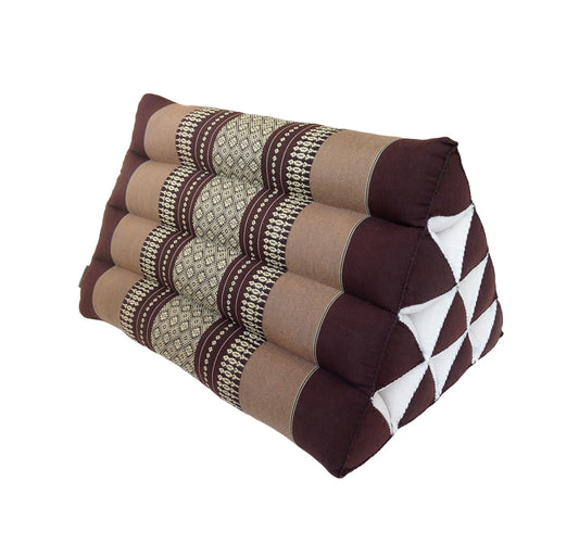 Collumino Traditional Thai Kapok Triangle Cushion – Firm Lumbar Support Recliner for Yoga, Meditation & Relaxation (Brown)