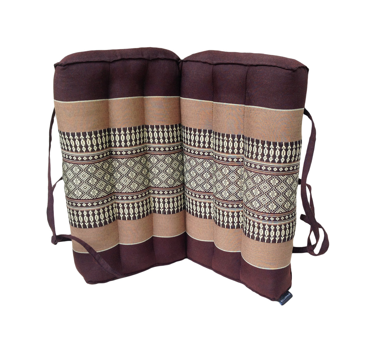 Traditional Thai Kapok Meditation Cushion for Yoga, Floor Seating & Mindfulness – Organic Foldable Yoga Cushion with Handle (Brown)