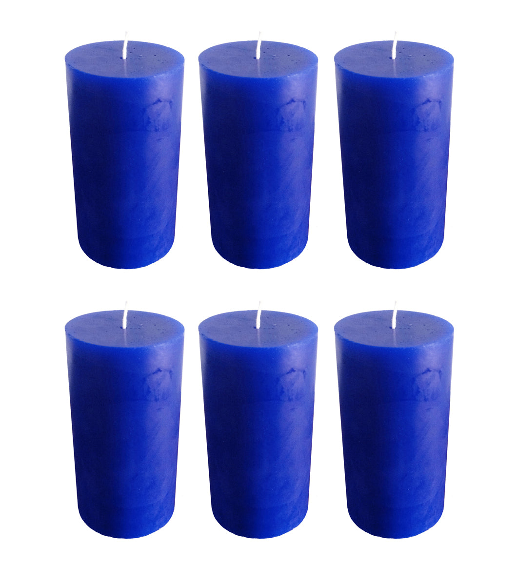 Royal Blue Pillar Candle size 10 x 5.5cm - Pack of 6