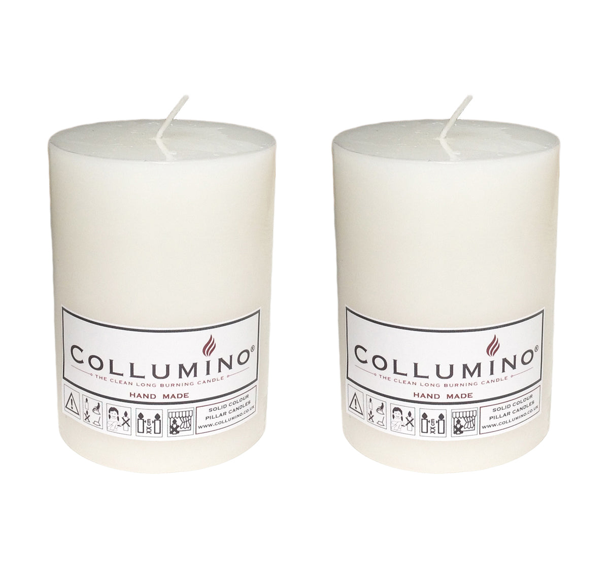 White Pillar Candle 10 x 7cm - Pack of 2