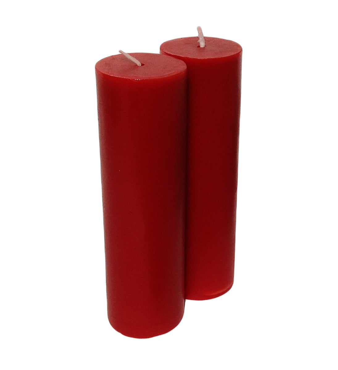Wine Red Pillar Candle size 15 x 4.3cm - Pack of 2