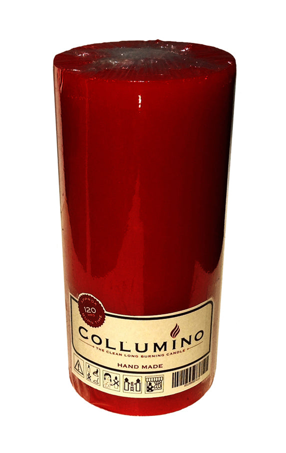 Wine Red Pillar Candle size 15 x 7cm