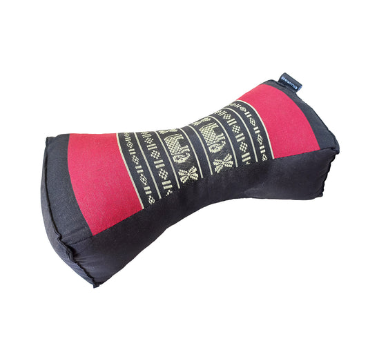 Kapok Chinese Neck Support Pillow ~ Red Black Elephants
