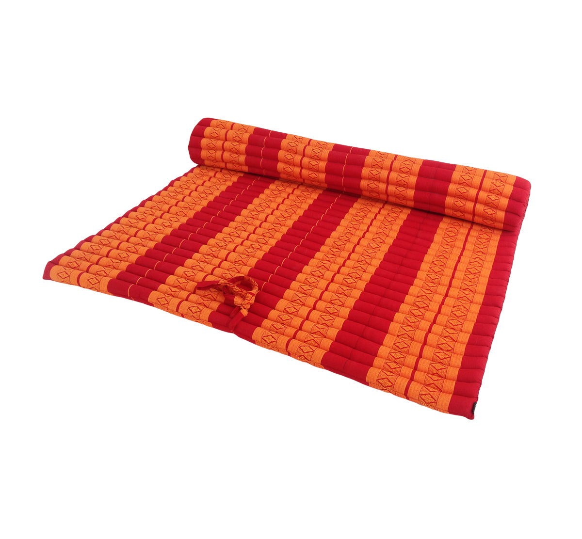 Thai Kapok XXL Roll-Up Double Mattress for Yoga or Massage, Red Orange