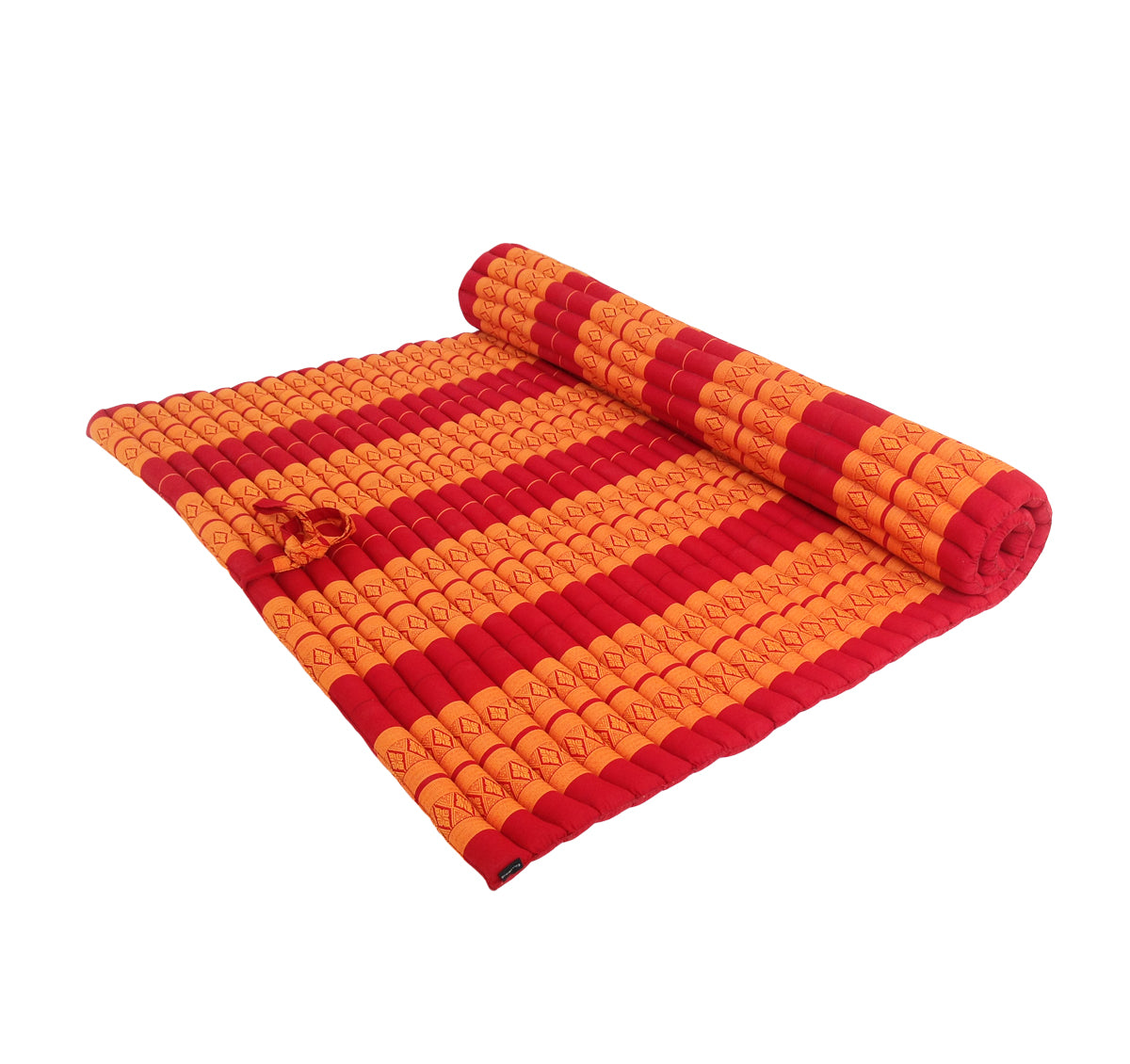 Thai Kapok XXL Roll-Up Double Mattress for Yoga or Massage, Red Orange