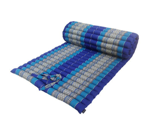 Thai Kapok Roll Up Floor & Topper Mattress – Medium 200 × 80cm - Royal Blue
