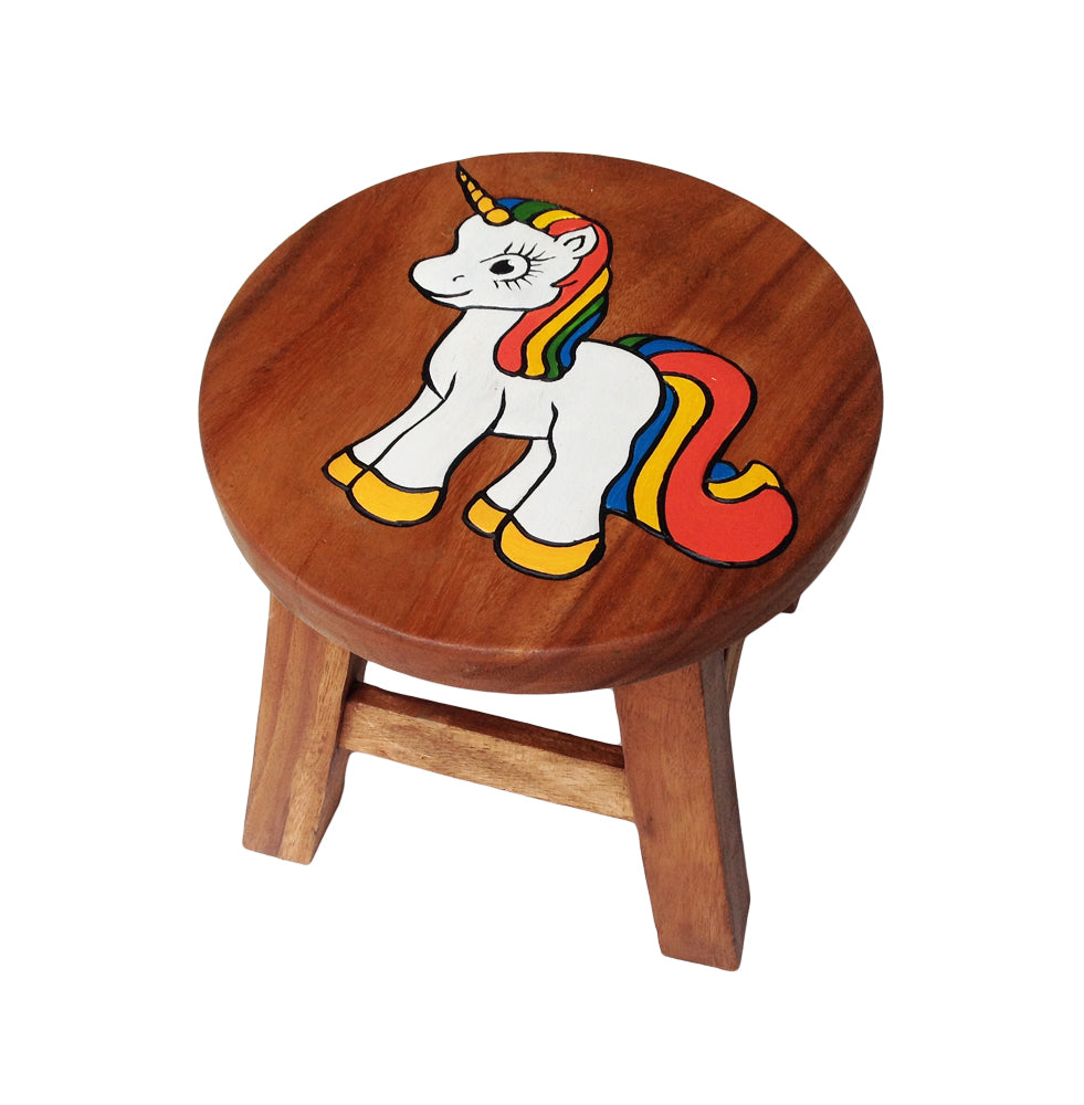 Child Wooden Booster Step Stool, Unicorn