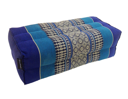 Thai Kapok Yoga & Meditation Cushion Support Block (35 × 15 × 10cm) – Natural Kapok Meditation Seat & Yoga Bolster by Collumino (Royal Blue)
