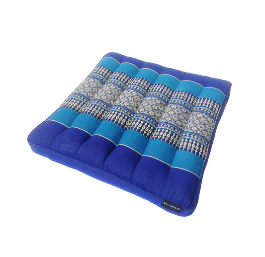 Thai Kapok Meditation Floor Cushion 40cm | Firm Yoga & Prayer Seat (Royal Blue)