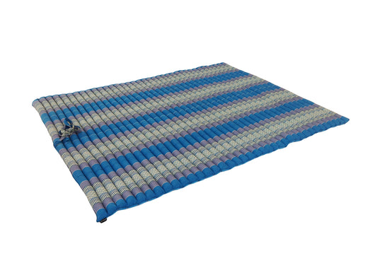 Thai Kapok XXL Roll-Up Double Mattress for Yoga or Massage, Blue