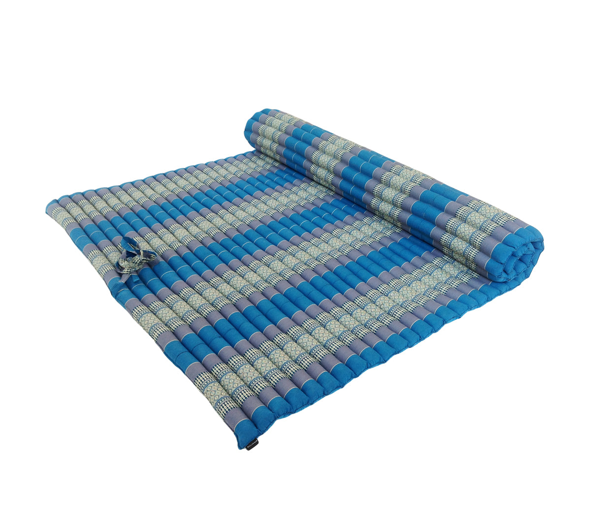 Thai Kapok XXL Roll-Up Double Mattress for Yoga or Massage, Blue