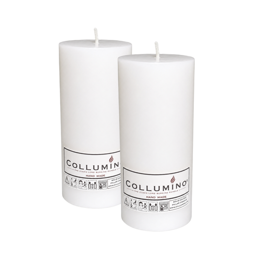 White Pillar Candle size 15 x 7cm - Pack of 2