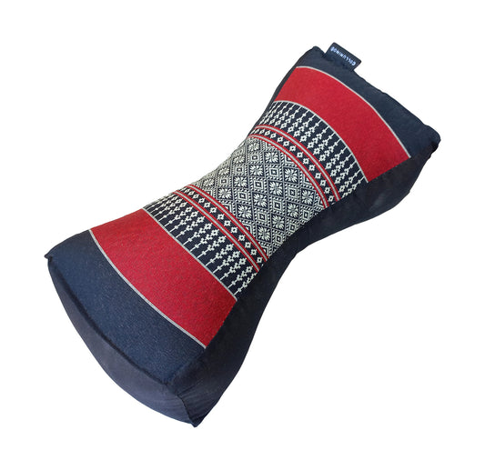 Kapok Chinese Neck Support Pillow ~ Red Black