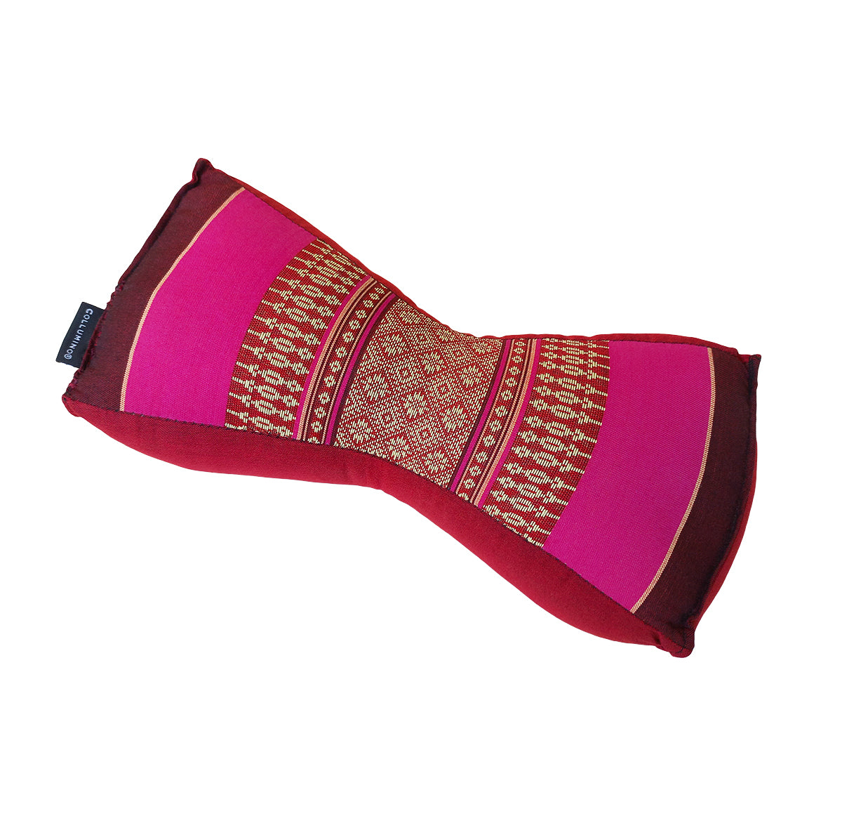 Kapok Chinese Neck Support Pillow ~ Pink Maroon