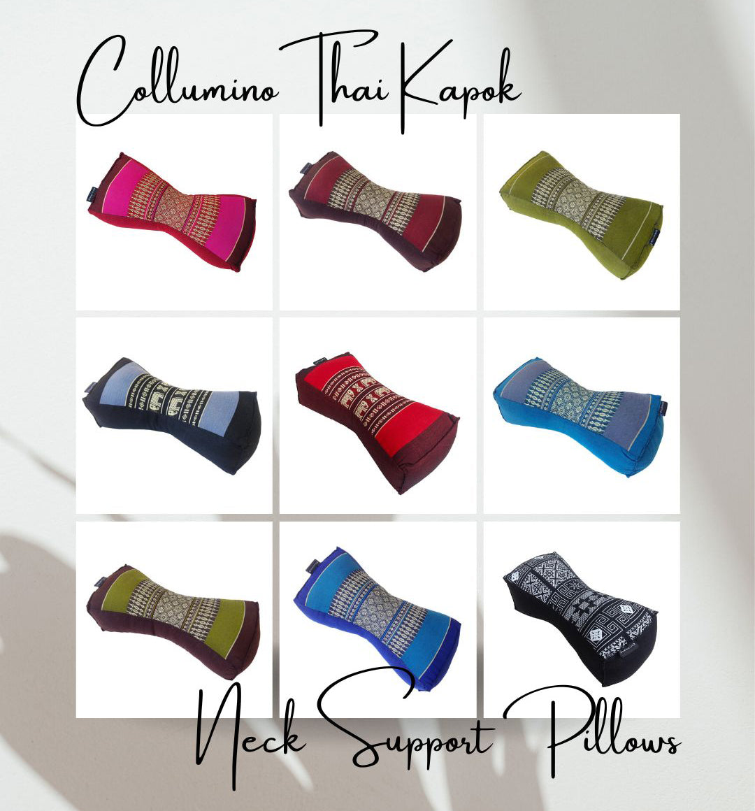 Kapok Chinese Neck Support Pillow ~ Black Batik