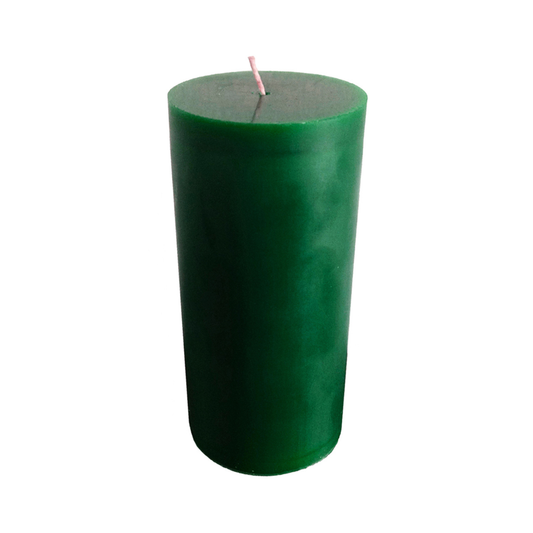 Forest Green Pillar Candle size 15 x 7cm