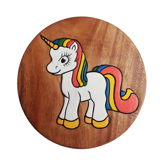 Child Wooden Booster Step Stool, Unicorn