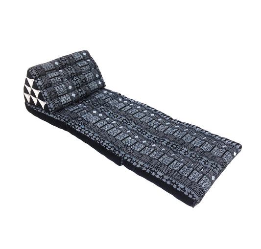 Thai Kapok 3 Fold Mattress with Triangle Cushion ~ Black Batik