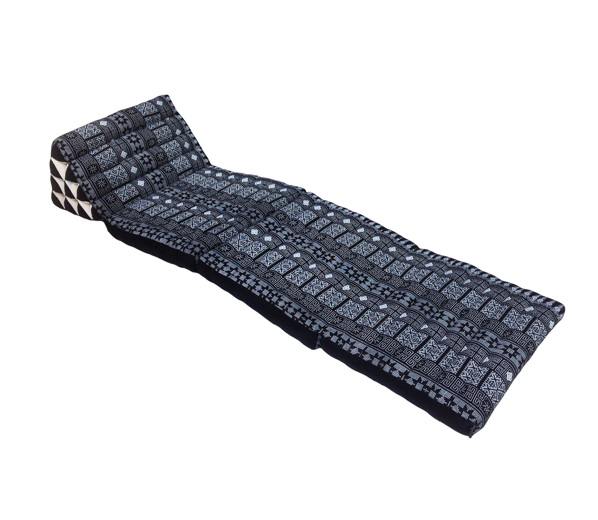 Thai Kapok 3 Fold Mattress with Triangle Cushion ~ Black Batik