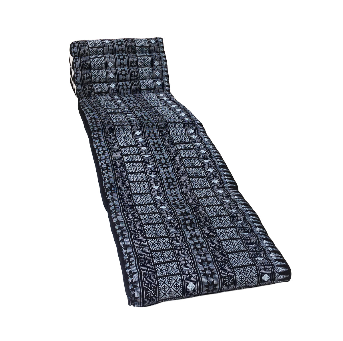 Thai Kapok 3 Fold Mattress with Triangle Cushion ~ Black Batik