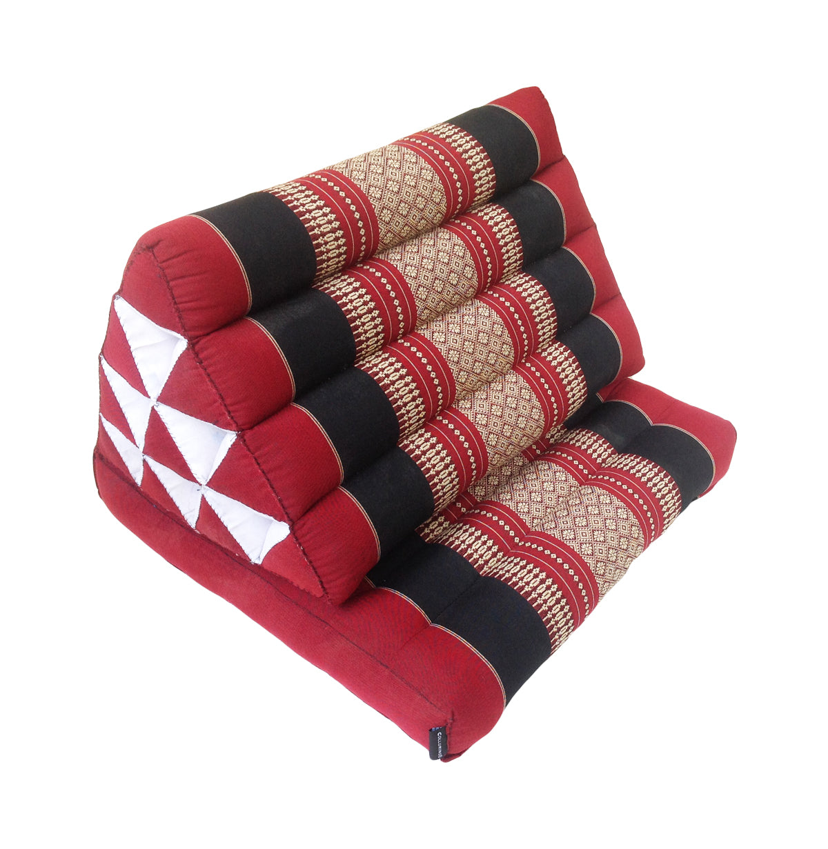 Thai Kapok 1 Fold Meditation Seat with Triangle Cushion ~ Black Red