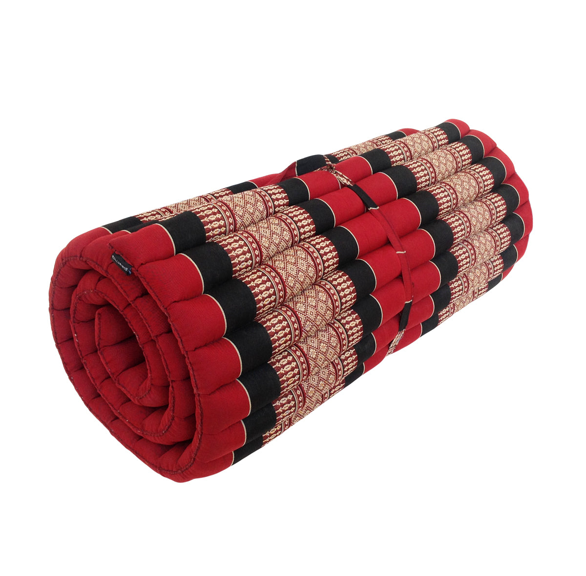 Thai Kapok Roll Up Mattress Size 200 x 75cm (Black Red)