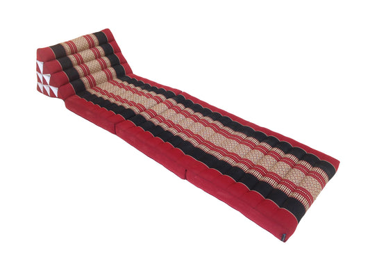 Thai Kapok 3 Fold Mattress with Triangle Cushion ~ Black, Red