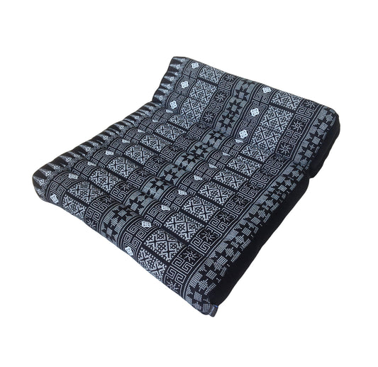 Thai Kapok Folding Meditation Seat Cushion ~ Black Batik