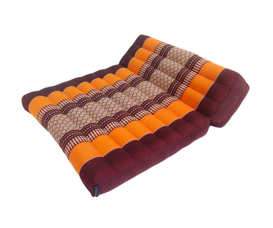 Thai Kapok Folding Meditation Seat Cushion ~ Orange, Maroon