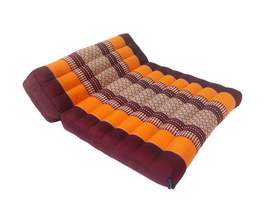 Thai Kapok Folding Meditation Seat Cushion ~ Orange, Maroon