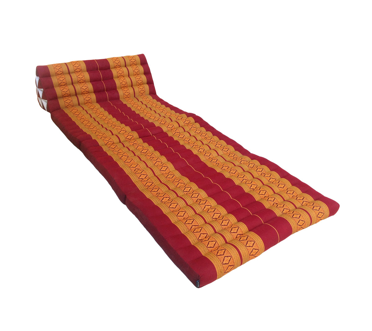 Thai Kapok Extra Wide 3 Fold Mattress with Triangle Cushion (Copper Burgundy)