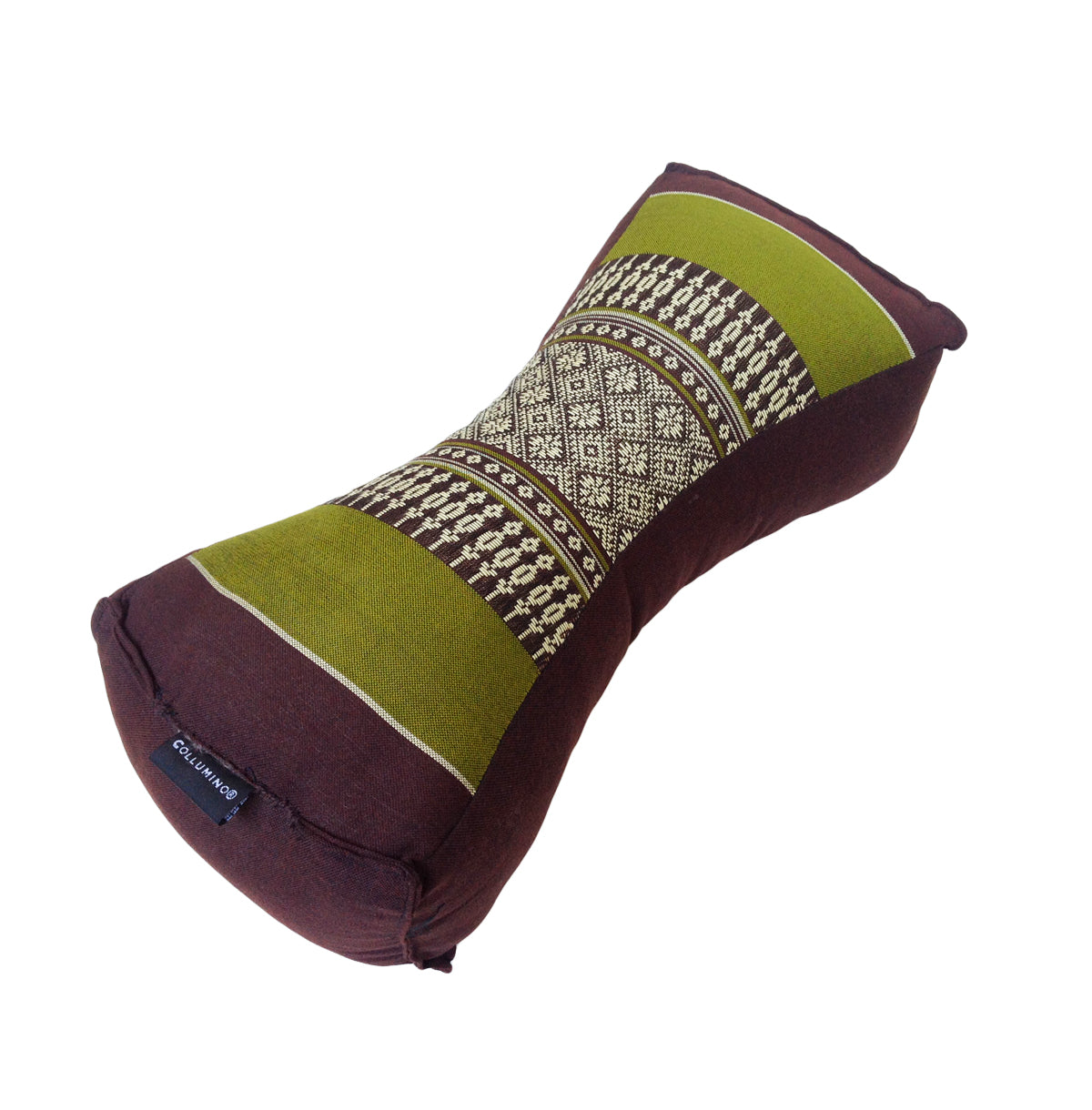 Kapok Chinese Neck Support Pillow ~ Green Brown