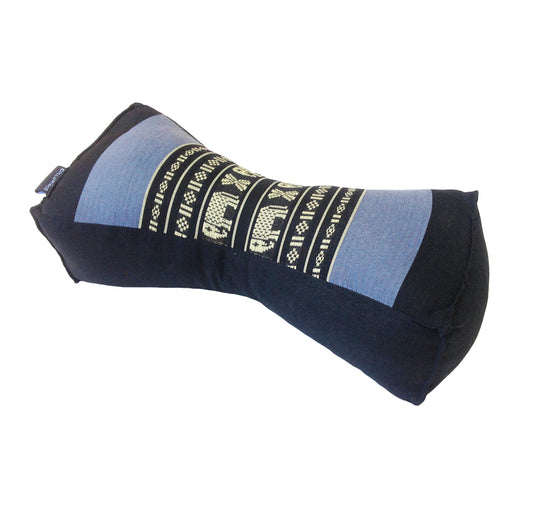 Kapok Chinese Neck Support Pillow ~ Blue with Elephants