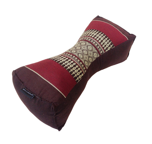 Kapok Chinese Neck Support Pillow ~ Burgundy Brown