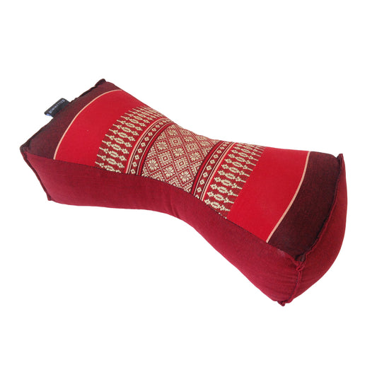 Kapok Chinese Neck Support Pillow ~ Red Maroon
