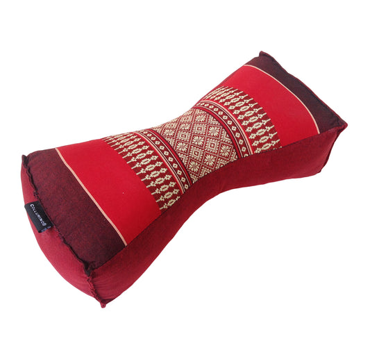 Kapok Chinese Neck Support Pillow ~ Red Maroon