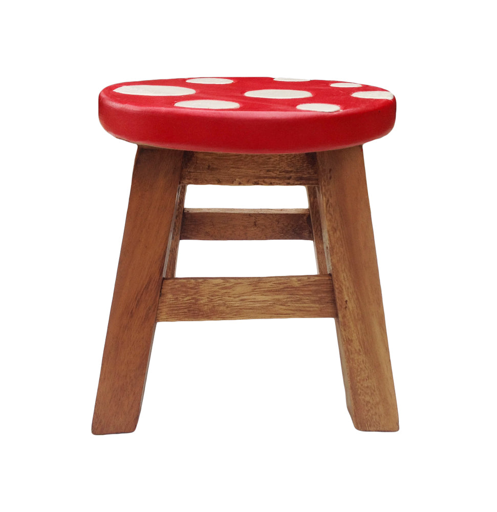 Kids Wooden Step Stool - Mushroom