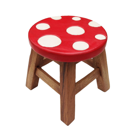 Kids Wooden Step Stool - Mushroom