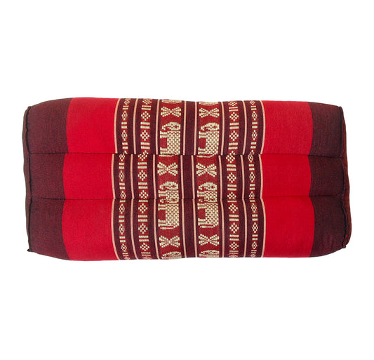 Thai Kapok Yoga Block Support Cushion ~ Red with Elephants