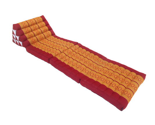 Thai Kapok 3 Fold Mattress with Triangle Cushion (Copper Burgundy)
