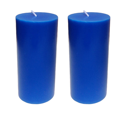 Royal Blue Pillar Candle size 15 x 7cm - Pack of 2