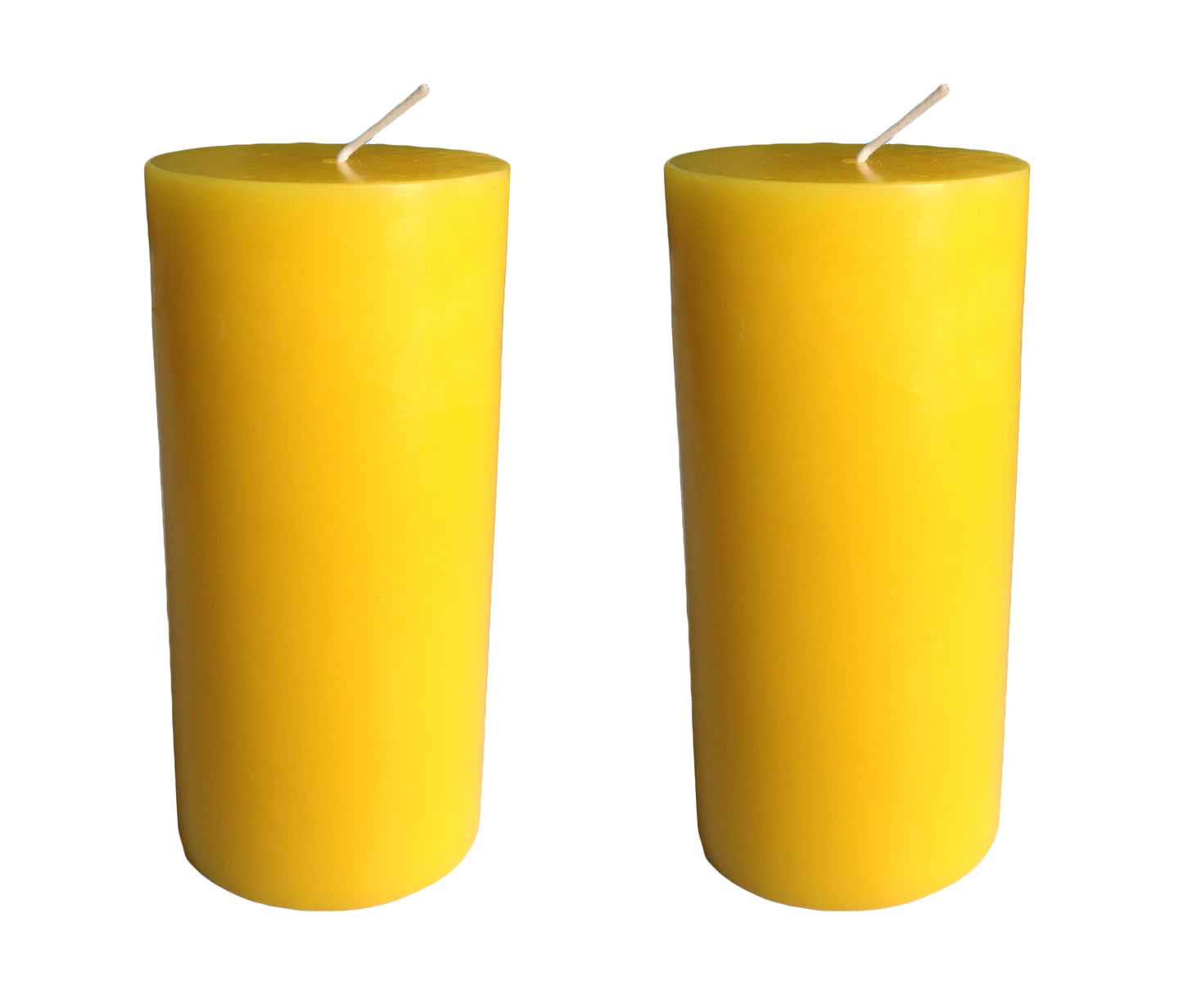 Yellow Pillar Candle size 15 x 7cm - Pack of 2
