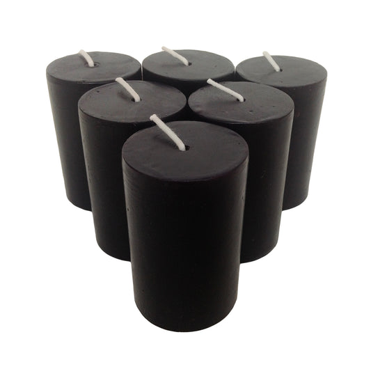 Black Pillar Candles size 7 x 4.3cm - Pack of 6