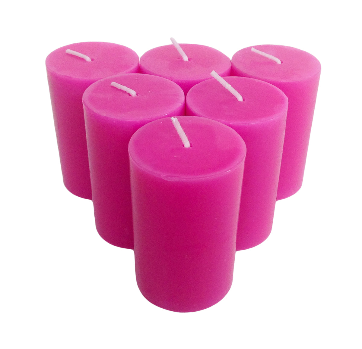 Hot Pink Pillar Candles size 7 x 4.3cm - Pack of 6