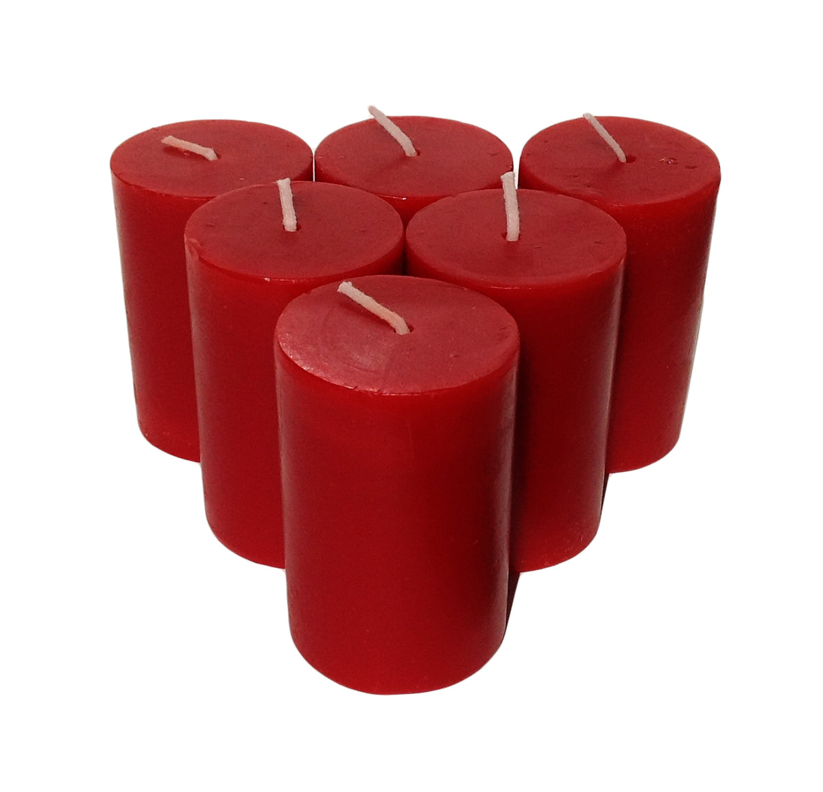 Wine Red Pillar Candles size 7 x 4.3cm - Pack of 6