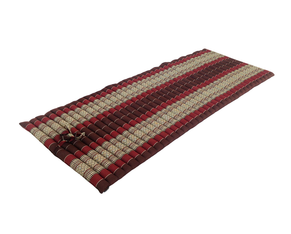 Thai Kapok Roll Up Mattress Size 200 x 75cm (Burgundy Brown)