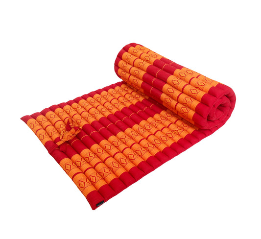 Thai Kapok Roll Up Mattress Size 200 x 75cm (Orange Red)